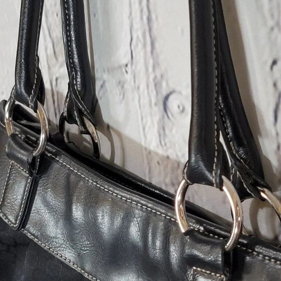 Nine West Large Black Womens Shoulder Bag Purse Tote Classic Minimalist Neutral‎ - Picture 5 of 10